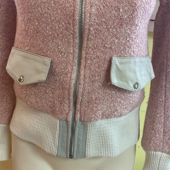 Mackage Pink Tweed Leather Jacket - Picture 2 of 13